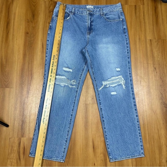 PacSun High Rise Distressed Straight Leg Jeans Blue Size 32 - Picture 6 of 10